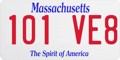 MA license plate 101VE8