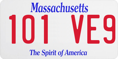 MA license plate 101VE9