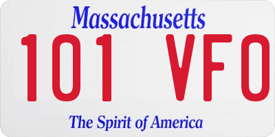 MA license plate 101VF0