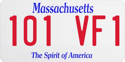 MA license plate 101VF1