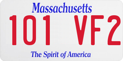 MA license plate 101VF2