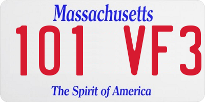 MA license plate 101VF3