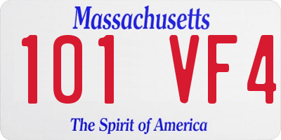 MA license plate 101VF4