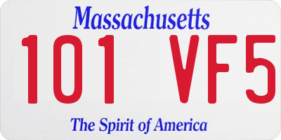 MA license plate 101VF5