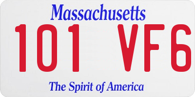 MA license plate 101VF6
