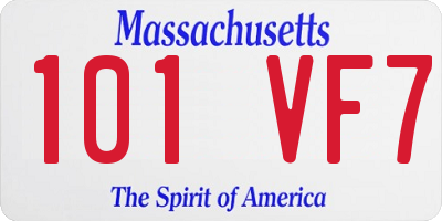 MA license plate 101VF7