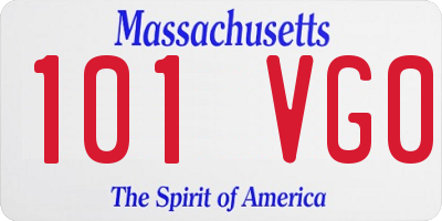 MA license plate 101VG0