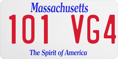 MA license plate 101VG4