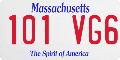 MA license plate 101VG6