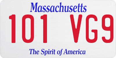 MA license plate 101VG9