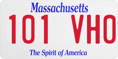 MA license plate 101VH0