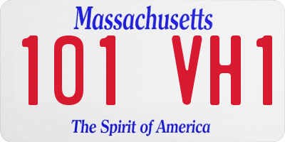 MA license plate 101VH1