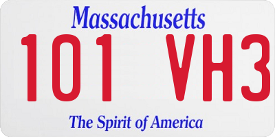 MA license plate 101VH3