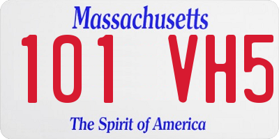 MA license plate 101VH5