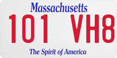 MA license plate 101VH8