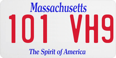 MA license plate 101VH9