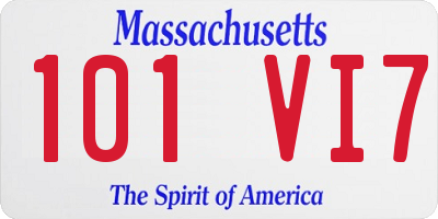 MA license plate 101VI7