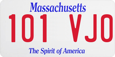 MA license plate 101VJ0