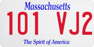 MA license plate 101VJ2