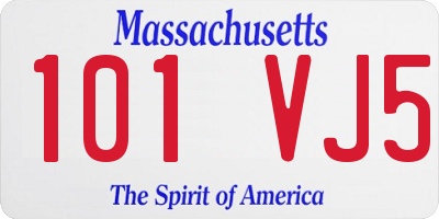 MA license plate 101VJ5