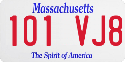 MA license plate 101VJ8