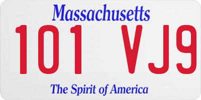 MA license plate 101VJ9