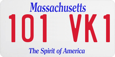MA license plate 101VK1