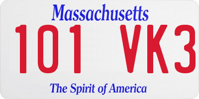 MA license plate 101VK3