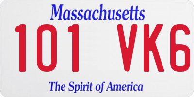 MA license plate 101VK6