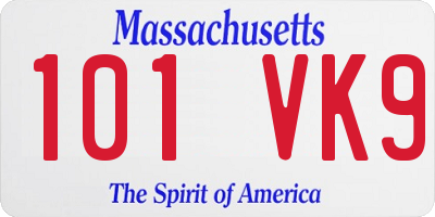 MA license plate 101VK9