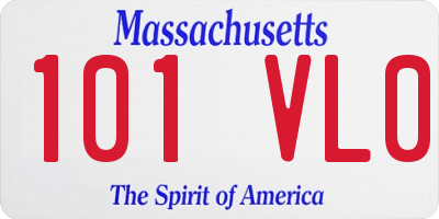 MA license plate 101VL0