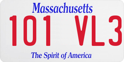 MA license plate 101VL3