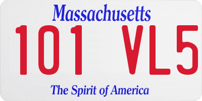 MA license plate 101VL5