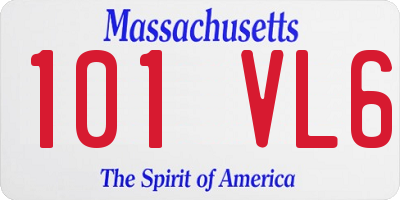 MA license plate 101VL6