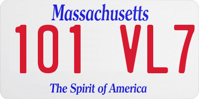 MA license plate 101VL7