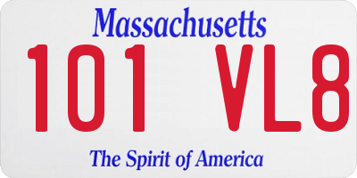 MA license plate 101VL8