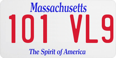 MA license plate 101VL9