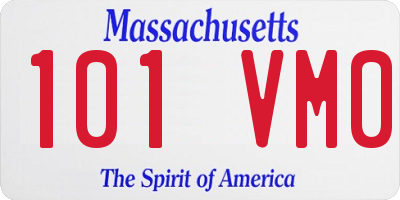 MA license plate 101VM0