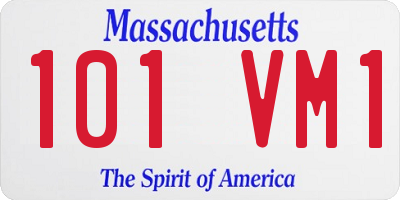 MA license plate 101VM1