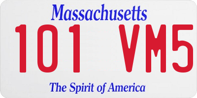 MA license plate 101VM5
