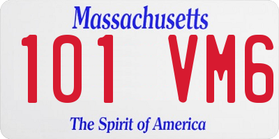 MA license plate 101VM6