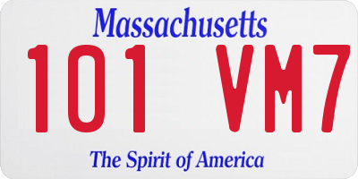 MA license plate 101VM7