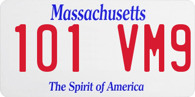 MA license plate 101VM9