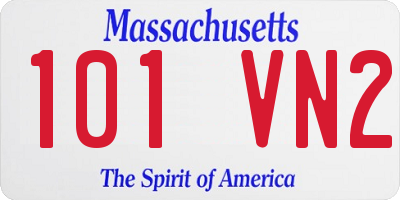 MA license plate 101VN2