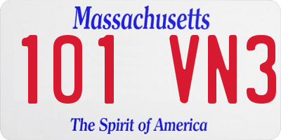 MA license plate 101VN3