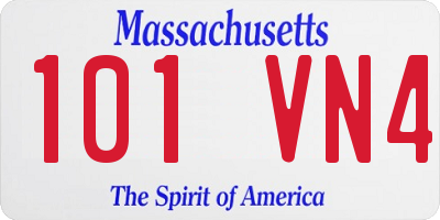 MA license plate 101VN4