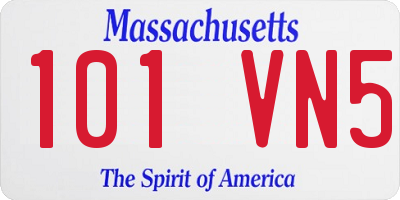 MA license plate 101VN5