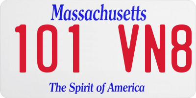 MA license plate 101VN8