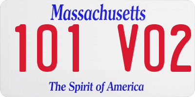 MA license plate 101VO2