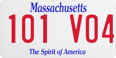 MA license plate 101VO4